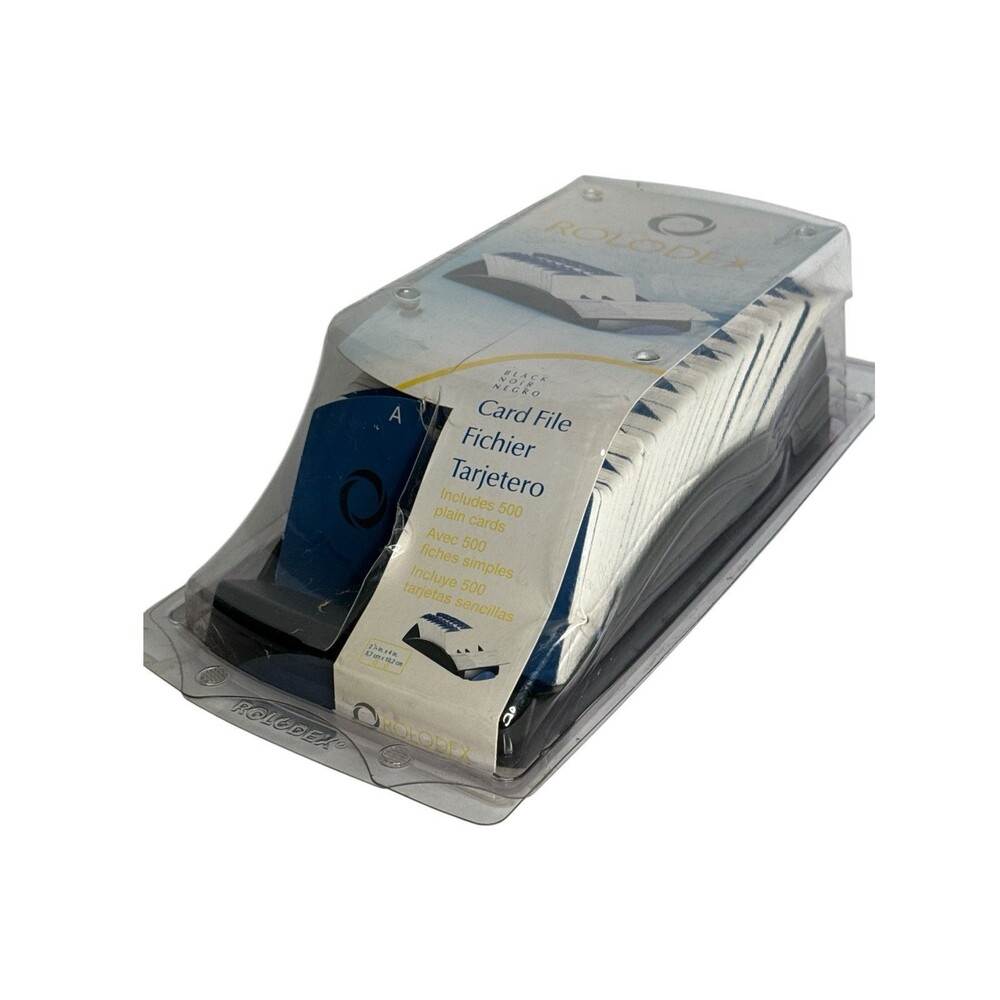Rolodex Card File CSB 15356 Black 500 Plain 2-1/4 x 4" cards w A-Z Index NEW